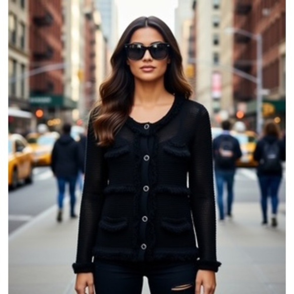 INC INTERNATIONAL‎ CONCEPTS Women's black Cardigan size Large